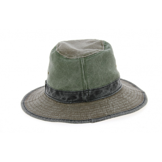 Chapeau Safari Logan Coton Olive & Marron - Traclet