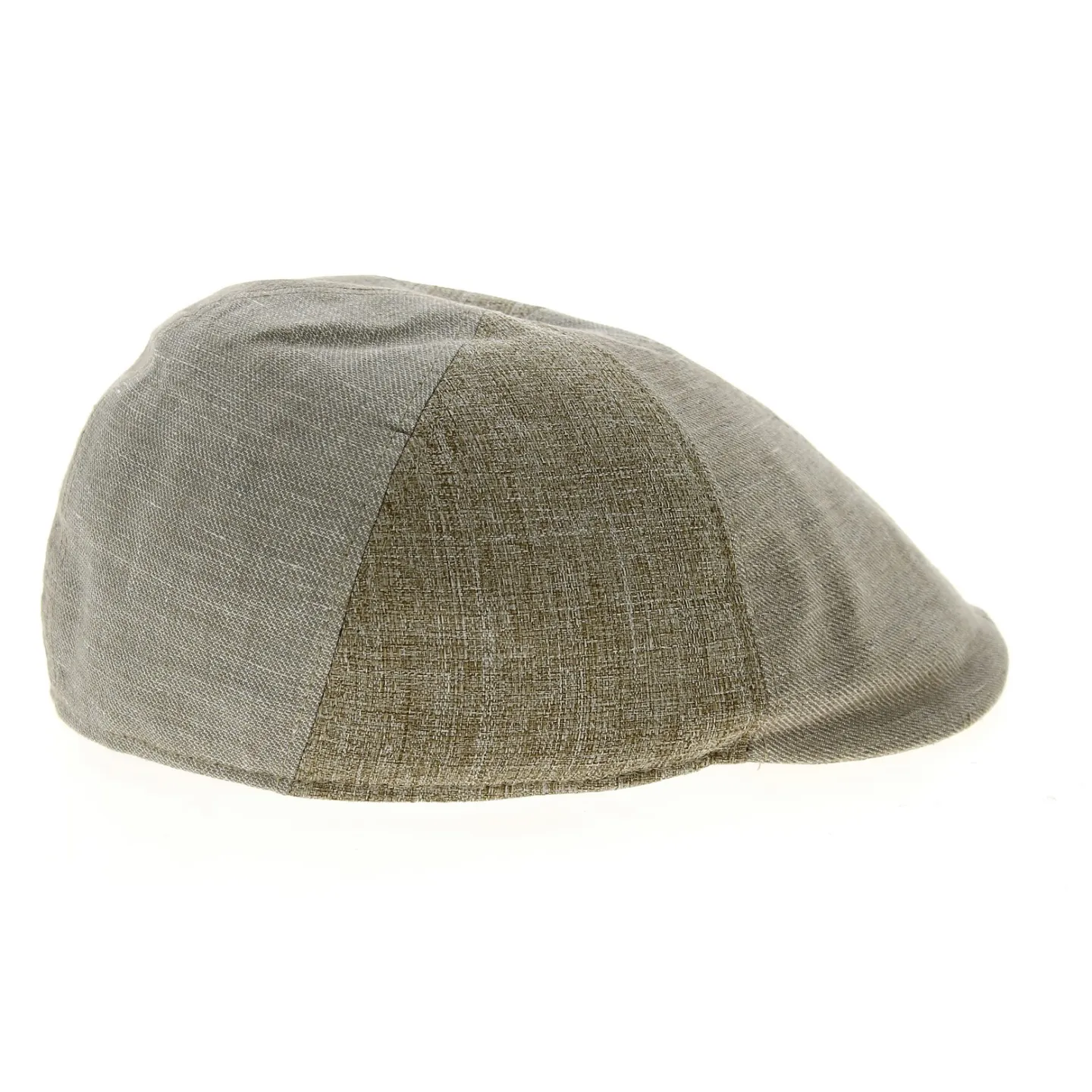 Rounded Patchwork Linen & Cotton Cap in Beige - Traclet Reference: 10510 | Traclet Hat Shop