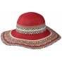 Red Paper Straw Guadalupe Wide Brim Hat - Traclet