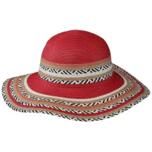 Capeline Guadalupe Paille Papier Rouge- Traclet Reference : 10519 | Chapellerie Traclet