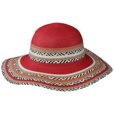 Red Paper Straw Guadalupe Wide Brim Hat - Traclet Reference: 10519 | Chapellerie Traclet