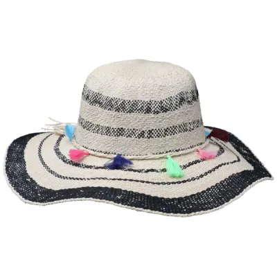 Atenas Paper Straw Sun Hat with Pom-poms - Traclet Reference: 10520 | Traclet Hat Shop