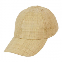 Paradise Baseball Cap Raphia & Natural Cotton - Conner Hats