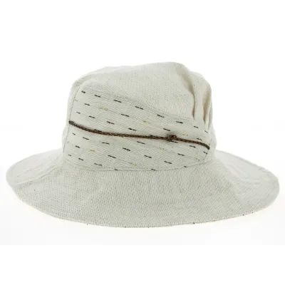 Bronze & Metallic Linen Women's Wide-Brimmed Hat - Mtm Reference: 10534 | Traclet Hat Shop