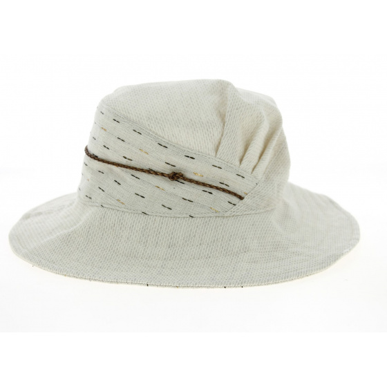 Bronze & Metallic Linen Women's Wide-Brimmed Hat - Mtm