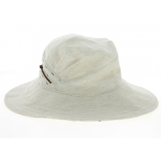 Bronze & Metallic Linen Women's Wide-Brimmed Hat - Mtm