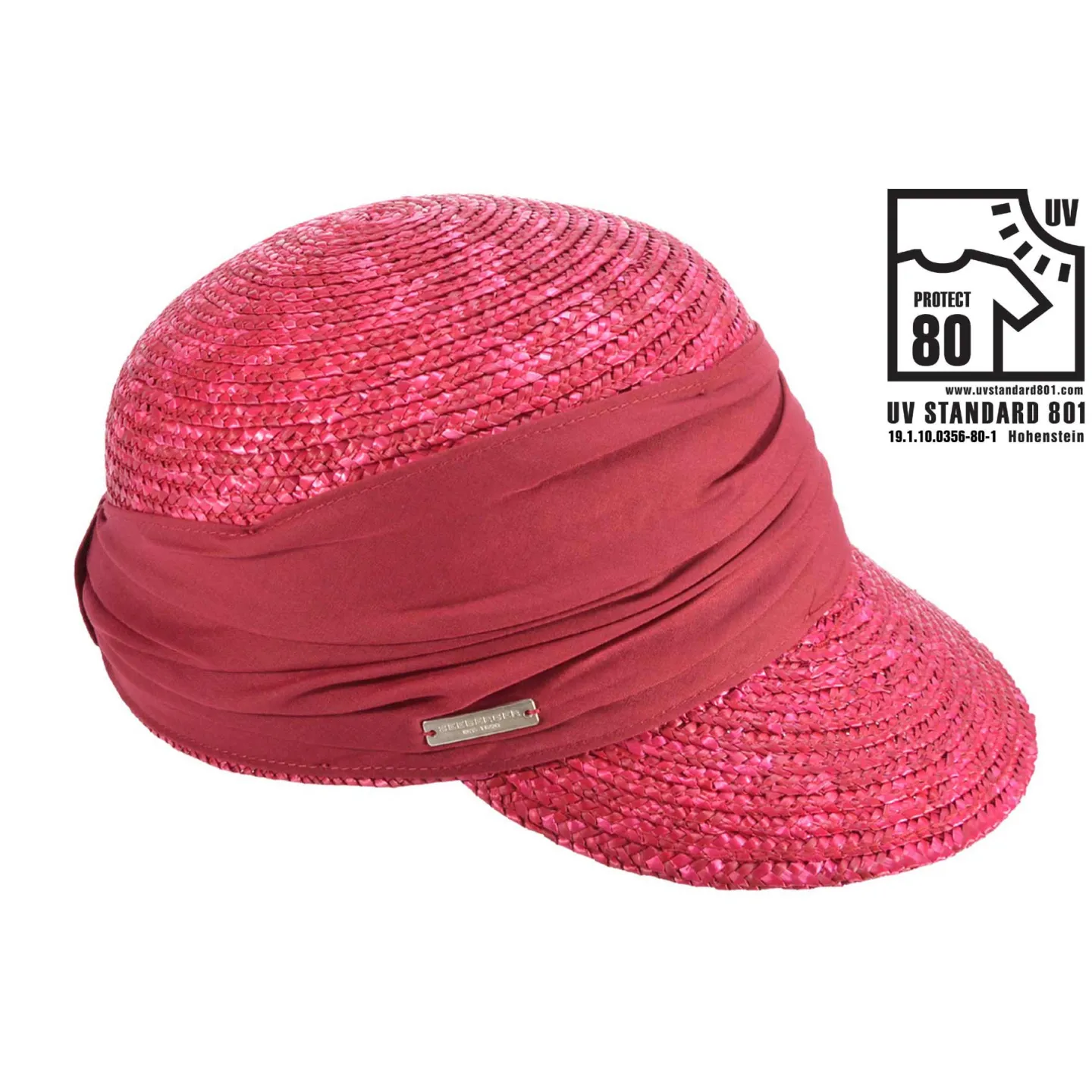 Casquette Paille Naturelle Lie de Vin- Seeberger  Reference : 10544 | Chapellerie Traclet