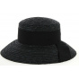 Riviera Natural Straw Wide-Brimmed Hat in Black - Betmar