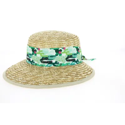 Women's Natural Straw Lea Cap - Traclet Reference: 1765 | Traclet Hat Shop