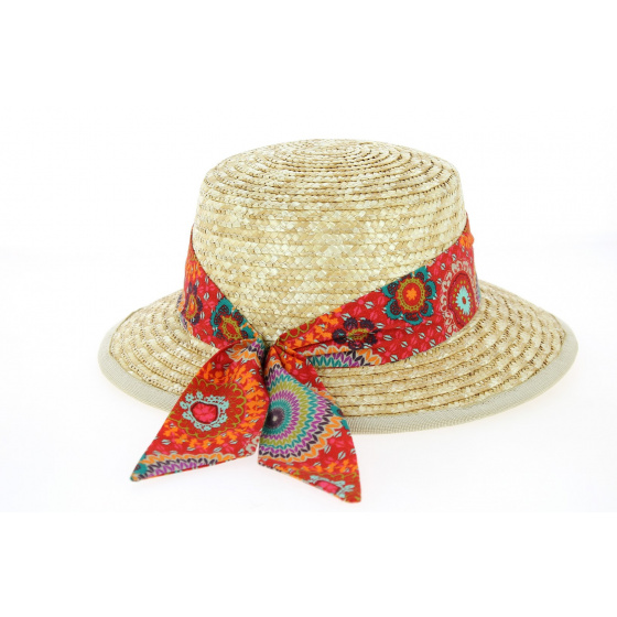 Women's Natural Straw Lea Cap - Traclet Women's Natural Straw Lea Cap - Traclet