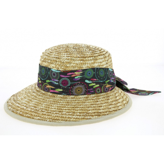 Women's Natural Straw Lea Cap - Traclet Women's Natural Straw Lea Cap - Traclet