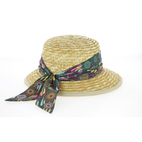Women's Natural Straw Lea Cap - Traclet Women's Natural Straw Lea Cap - Traclet