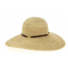 Monique Natural Raffia Straw Wide Brim Hat - Traclet