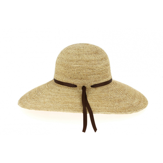 Monique Natural Raffia Straw Wide Brim Hat - Traclet