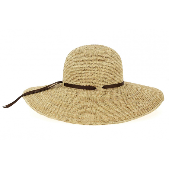 Monique Natural Raffia Straw Wide Brim Hat - Traclet