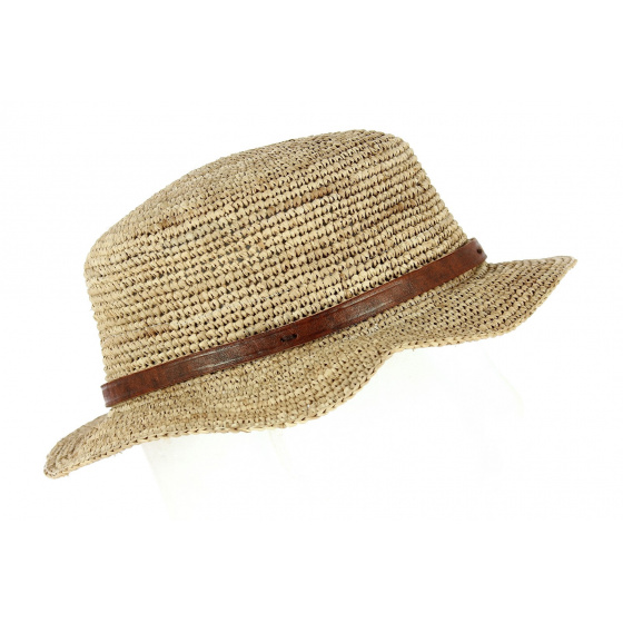 Manakara Natural Raffia Straw Boater Hat - Traclet