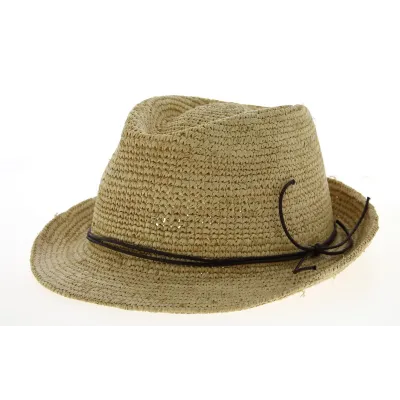 Enna Natural Raffia Straw Trilby Hat - Traclet Reference: 10580 | Traclet Hatters