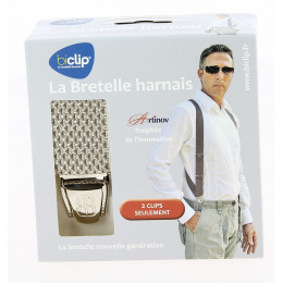 Biclip® Diamond Pattern Fancy Harness Suspenders Beige - Biclip