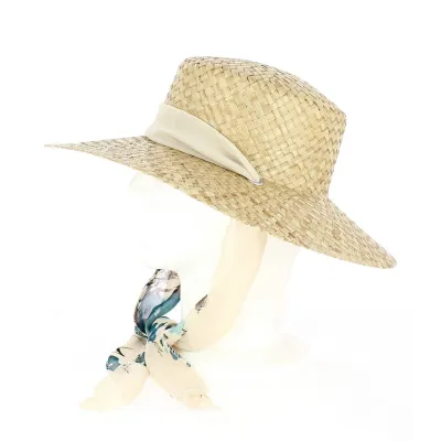 Milazzo Natural Straw Sun Hat with Scarf - Traclet Reference: 10590 | Traclet Hat Shop