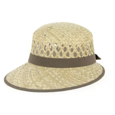 Gioconda Straw Cap with Brown Ribbon - Traclet Reference: 3468 | Traclet Hat Shop