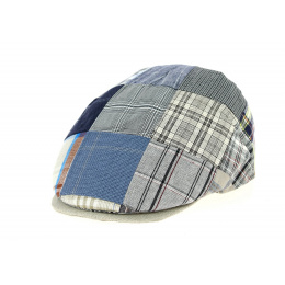 Flat Cap Boho Style Patchwork Cotton Grey - Traclet