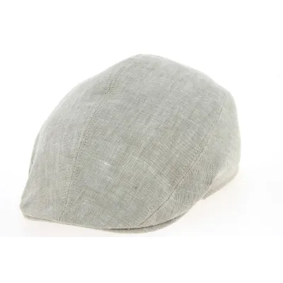 Crambes Sand Linen Brighton Flat Cap  Reference: 10592 | Traclet Hat Shop