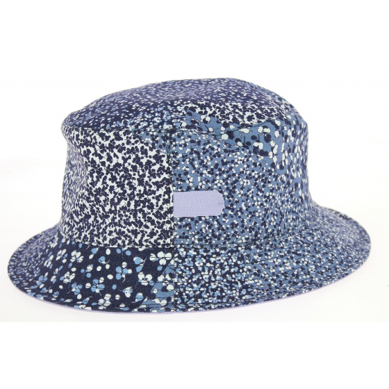 Blandine Reversible Cotton Bucket Hat Blue - Crambes