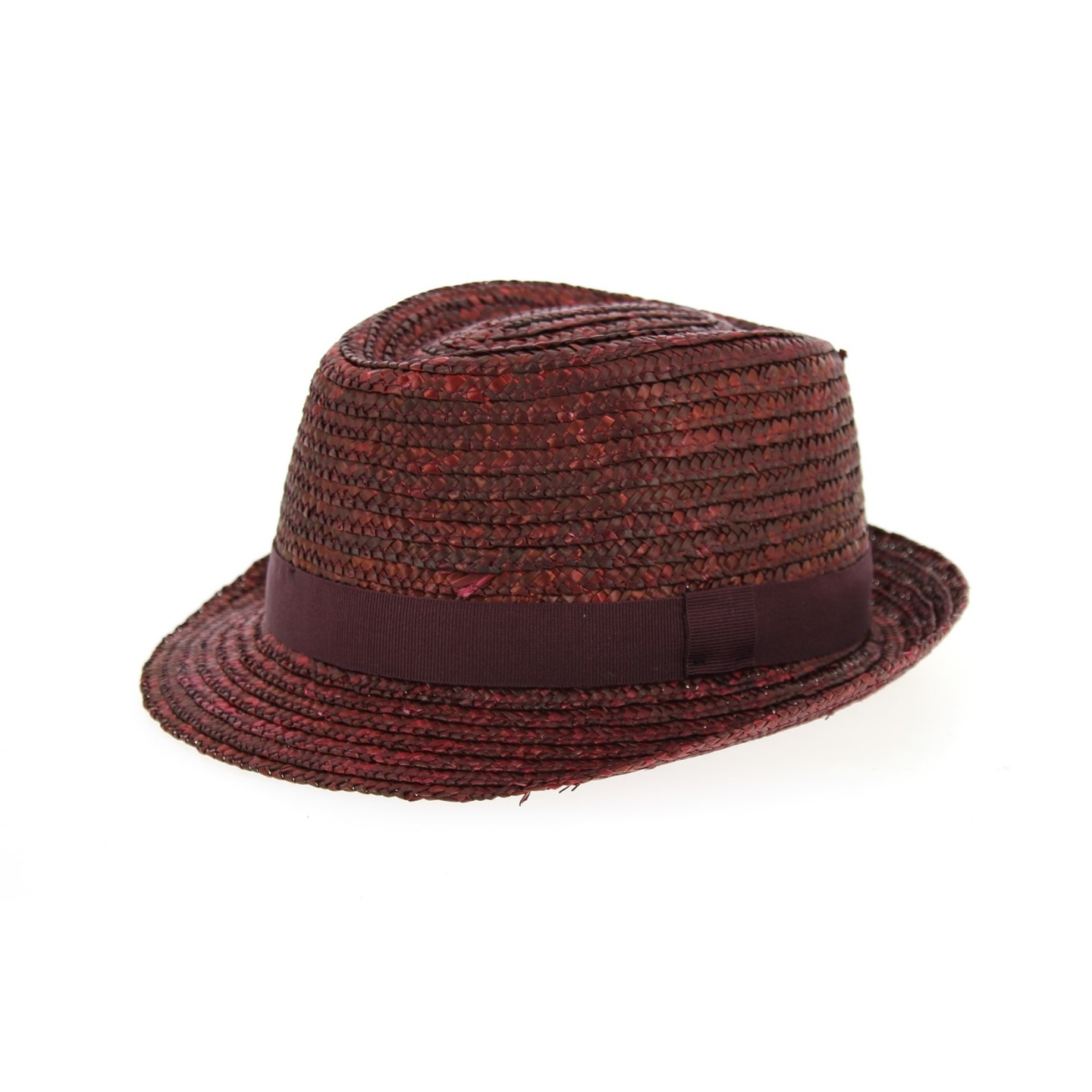 Chapeau Trilby Pachuca Paille Naturelle Bordeaux- Traclet