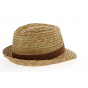 Caramel Natural Straw Pachuca Trilby Hat - Traclet