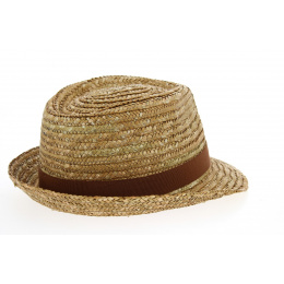 Caramel Natural Straw Pachuca Trilby Hat - Traclet