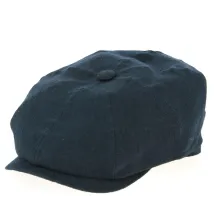 Casquette 8 Côtes Desgrange Lin Bleu Marine- Crambes Reference : 1555 | Chapellerie Traclet