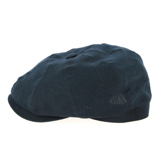 8-Panel Desgrange Navy Blue Linen Cap - Crambes
