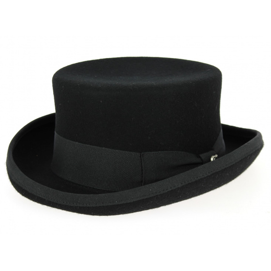 Black Wool Felt Half Top Hat - Flechette