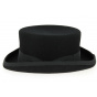 Black Wool Felt Half Top Hat - Flechette