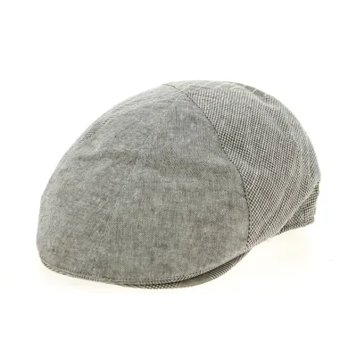 Casquette Plate Enrique Lin & Coton Taupe- Traclet  Reference : 10641 | Chapellerie Traclet