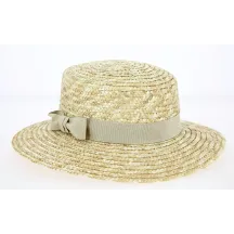 canotier femme - boutique de canotier ruban beige Reference : 3648 | Chapellerie Traclet