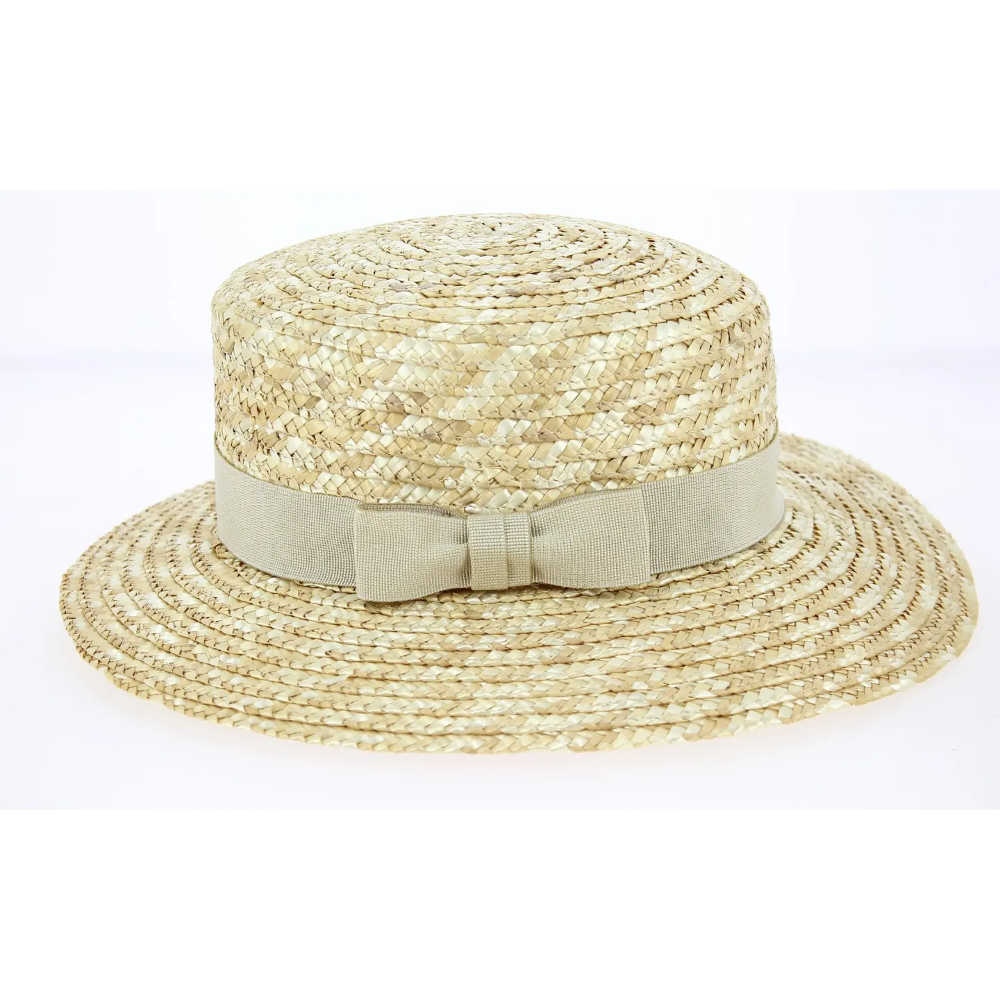 canotier femme - boutique de canotier ruban beige Reference : 3648 | Chapellerie Traclet