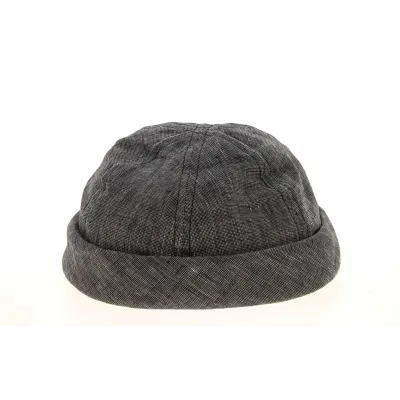 Bonnet Docker Cooper Coton & Lin Noir/Blanc-Mtm Reference : 10645 | Chapellerie Traclet