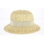 Solène Straw Cloche Hat with Beige Ribbon - Traclet