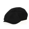 Halflight Flat Cap Black Suede Leather - Traclet Reference: 10672 | Traclet Hat Shop