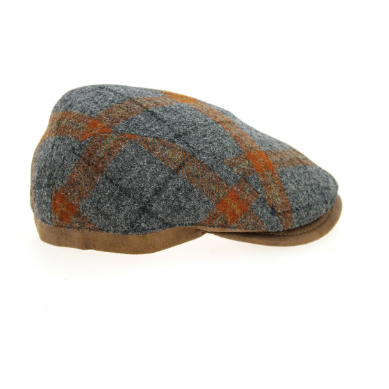Casquette Plate Vérone Laine Grise & Orange- Traclet Casquette Plate Vérone Laine Grise & Orange- Traclet