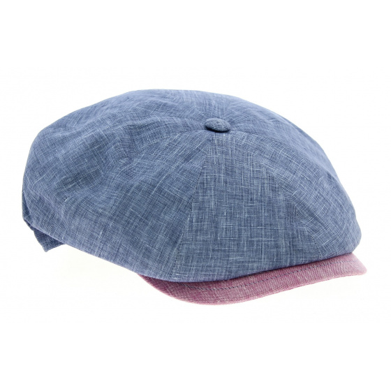Blue & Pink Cotton Neapolitan Cap - Traclet