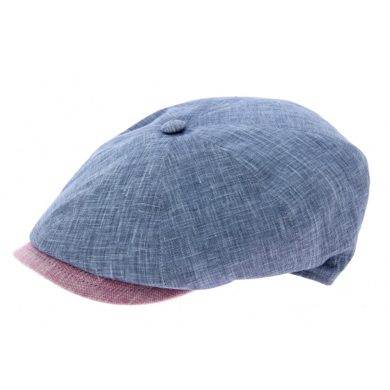 Casquette Napolitaine Coton Bleue & Rose- Traclet