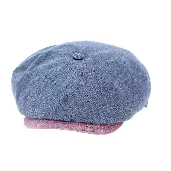 Blue & Pink Cotton Neapolitan Cap - Traclet