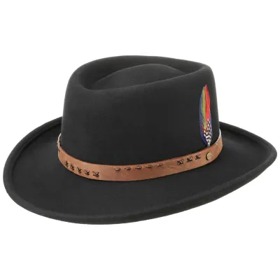 Chapeau Gambler Feutre Laine Noir- Stetson Reference : 10706 | Chapellerie Traclet