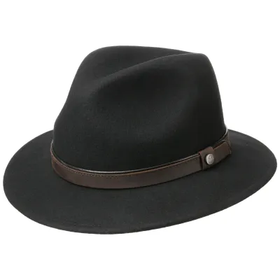 Black Wool Felt Traveler Hat - Traclet Reference: 10707 | Traclet Hatmakers