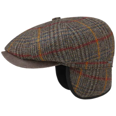 Casquette Hatteras Cache-Oreilles Laine Carreaux- Stetson Reference : 10709 | Chapellerie Traclet