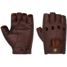 Brown Summer Leather Driving Mittens - Stetson