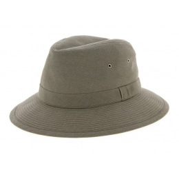 Taupe Cotton Chambray Safari Hat - Crambes