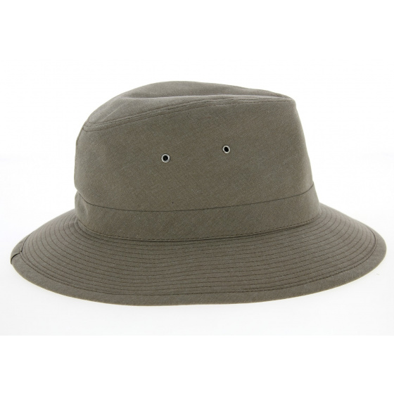Taupe Cotton Chambray Safari Hat - Crambes Taupe Cotton Chambray Safari Hat - Crambes